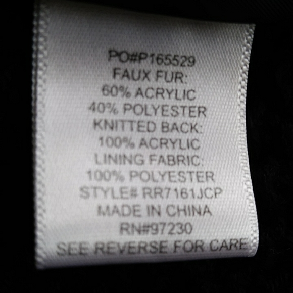 Almost Famous Faux Fur Open Cardigan Sweater Vest M White Black Vegan - Picture 3 of 16